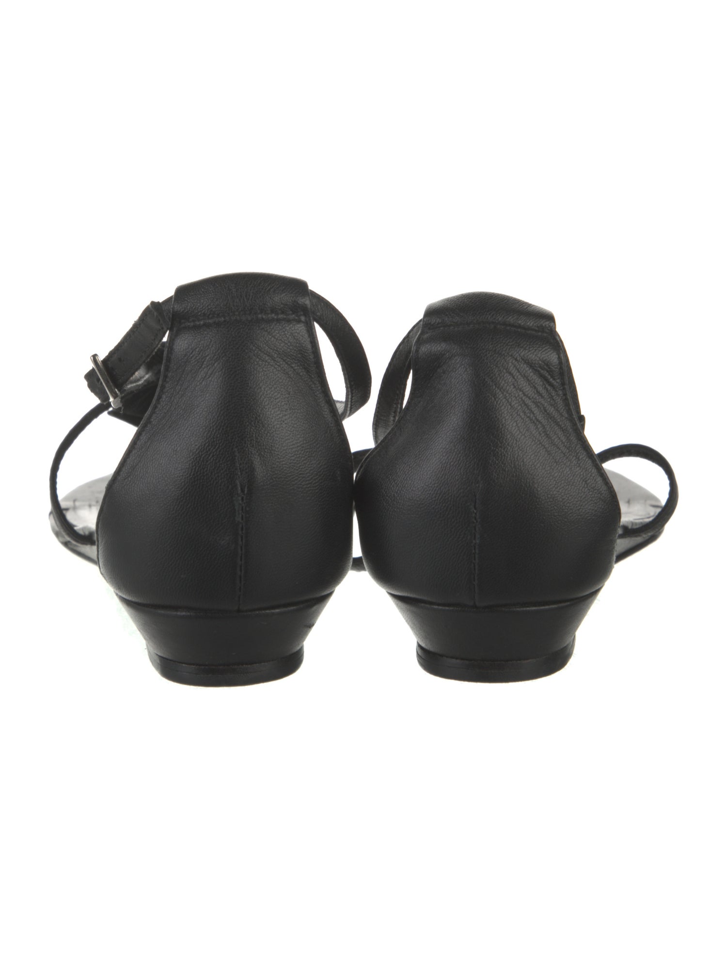 Loeffler Randall Leather Ruffle Embellishment T-Strap Sandals