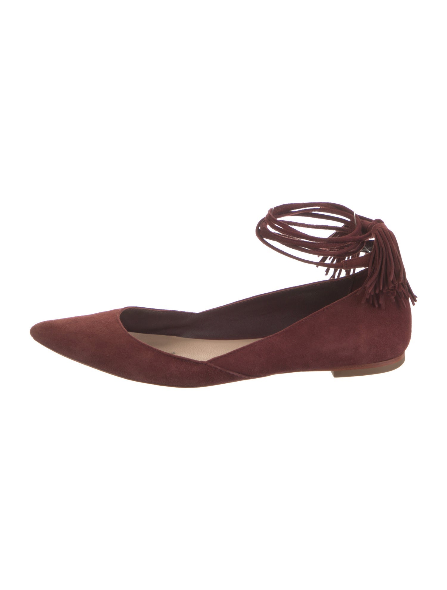 Loeffler Randall Suede Tassel Accents Flats