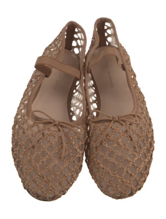 Loeffler Randall Raffia Mesh Accents Mary Jane Flats
