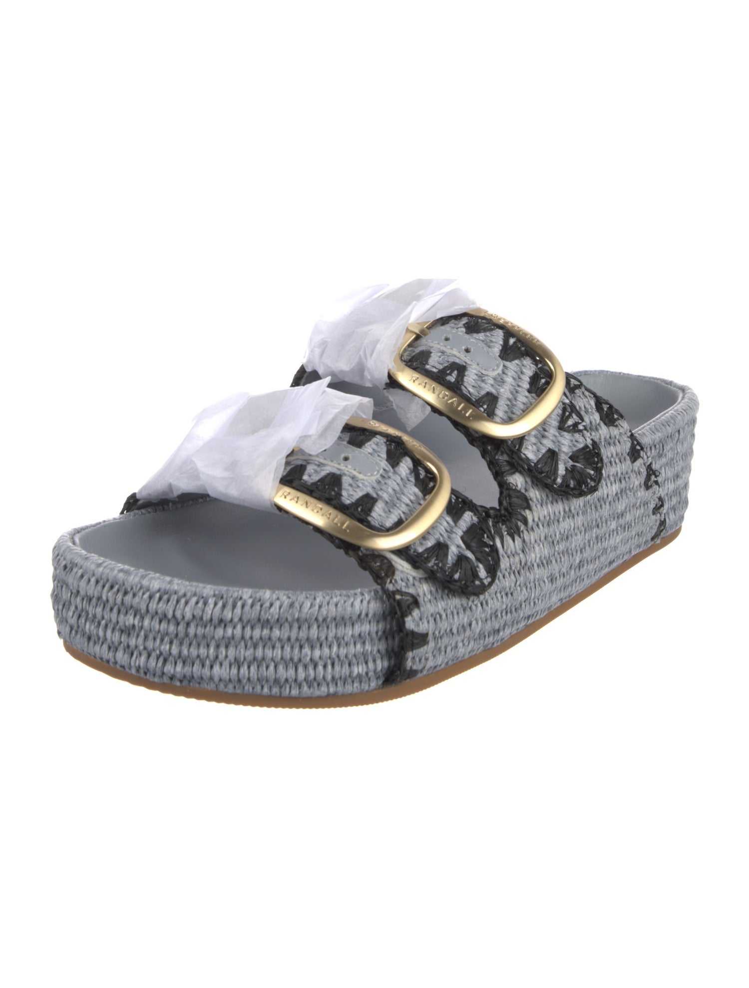 Loeffler Randall Raffia Printed Slides