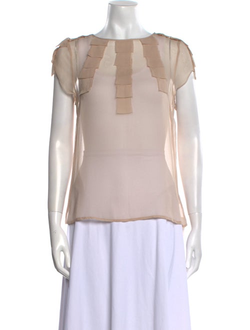 Loeffler Randall Silk Bateau Neckline Blouse