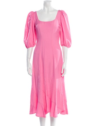 Loeffler Randall Scoop Neck Midi Length Dress