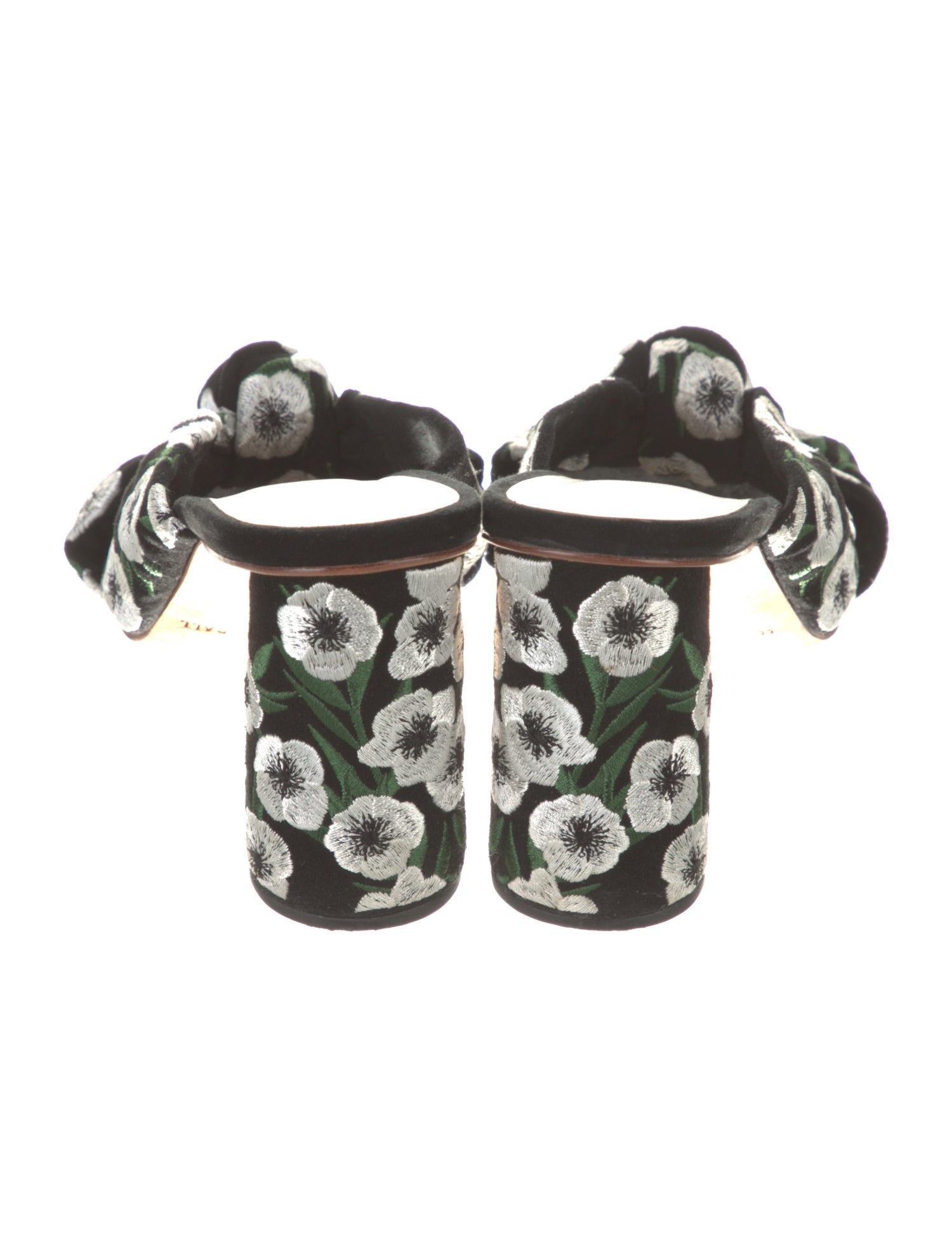 Loeffler Randall Floral Print Embroidered Accent Slides