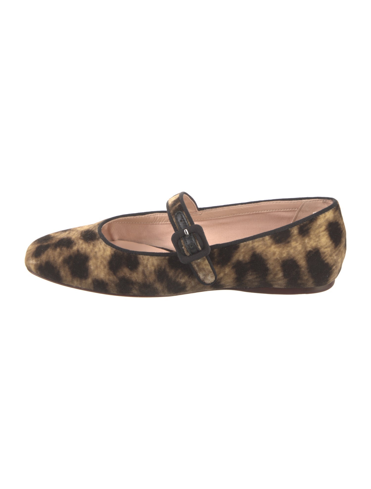Loeffler Randall Velvet Animal Print Mary Jane Flats