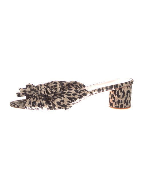 Loeffler Randall Animal Print Pleated Accents Slides