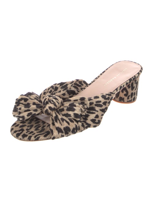 Loeffler Randall Animal Print Pleated Accents Slides