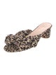 Loeffler Randall Animal Print Pleated Accents Slides