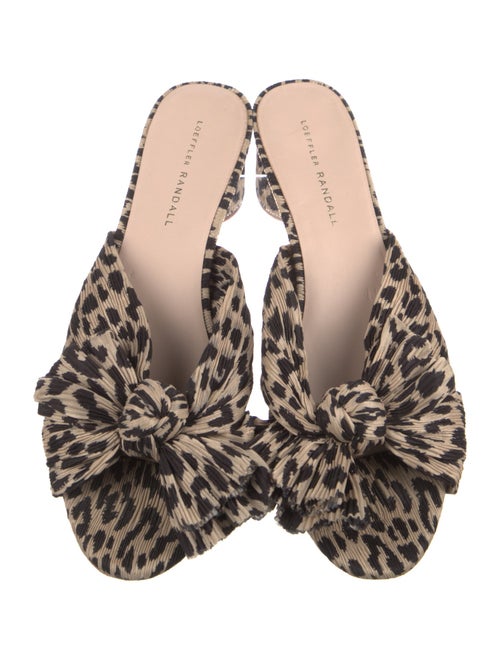 Loeffler Randall Animal Print Pleated Accents Slides