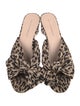 Loeffler Randall Animal Print Pleated Accents Slides