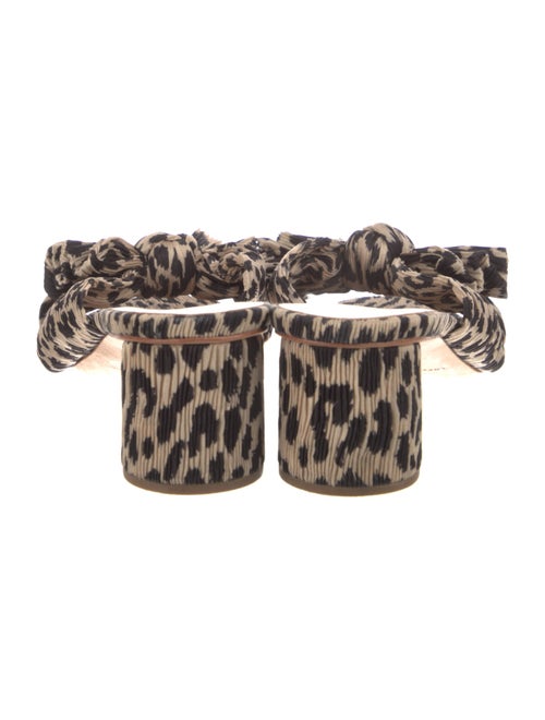 Loeffler Randall Animal Print Pleated Accents Slides