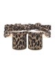 Loeffler Randall Animal Print Pleated Accents Slides