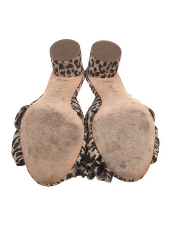 Loeffler Randall Animal Print Pleated Accents Slides