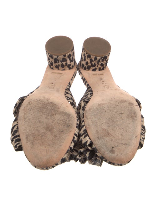 Loeffler Randall Animal Print Pleated Accents Slides