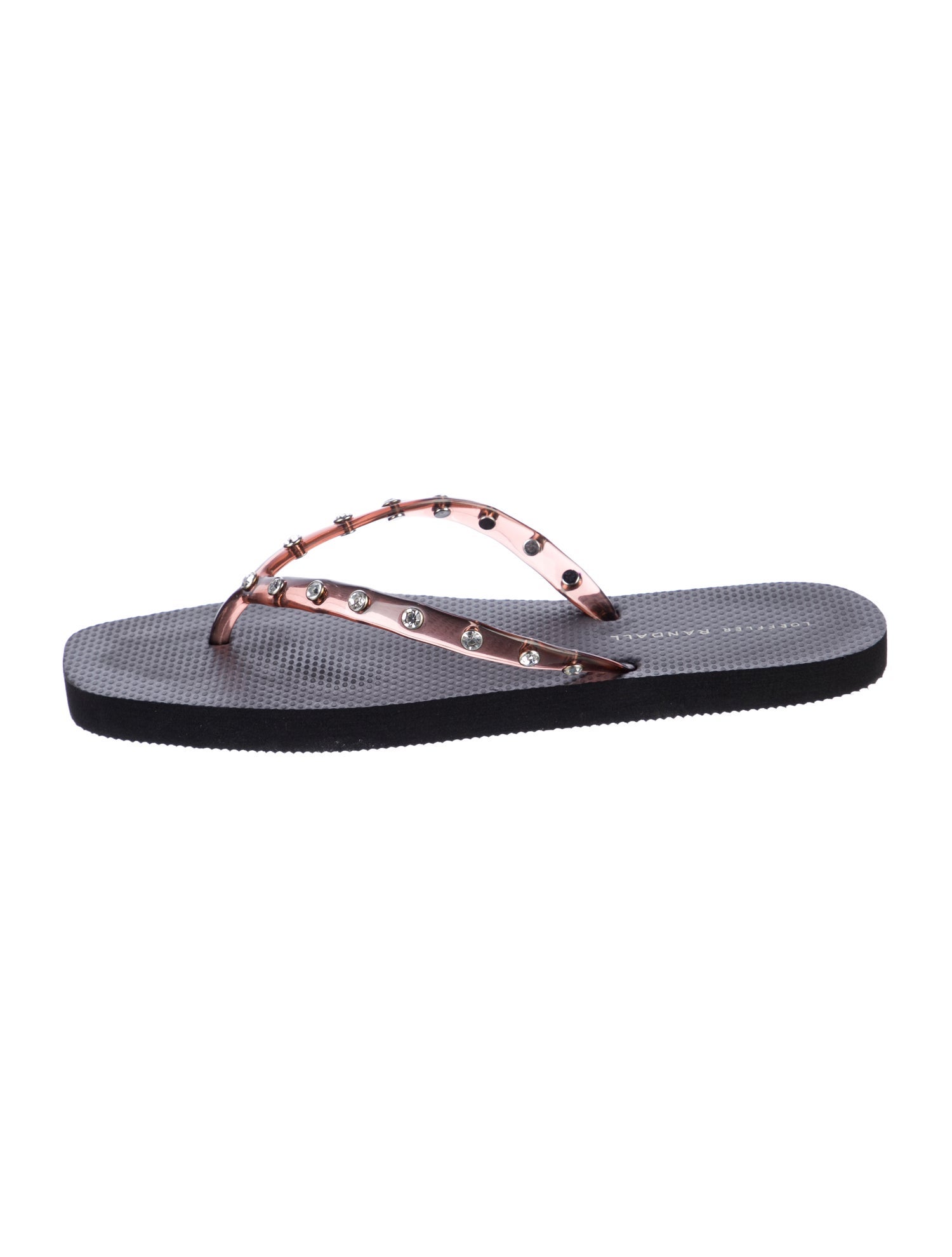 Loeffler Randall Rubber Animal Print Flip Flops