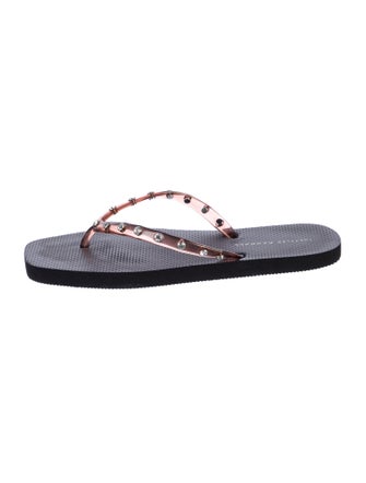 Loeffler Randall Rubber Animal Print Flip Flops