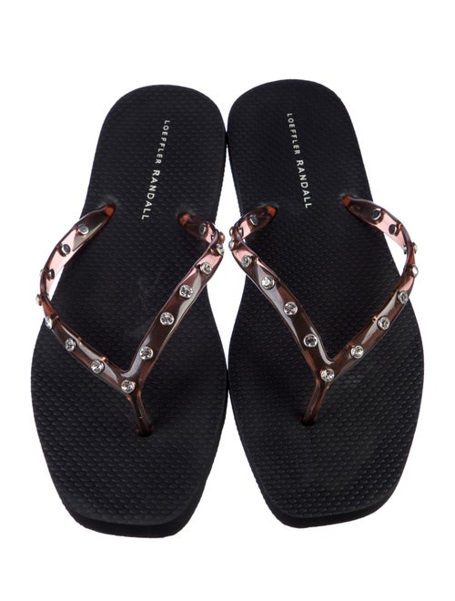 Loeffler Randall Rubber Animal Print Flip Flops