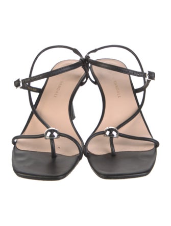 Loeffler Randall Leather Bow Accents Slingback Sandals