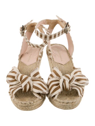 Loeffler Randall Animal Print Bow Accents Espadrilles