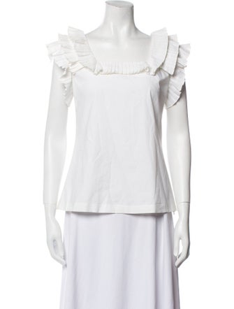 Loeffler Randall Square Neckline Sleeveless Blouse