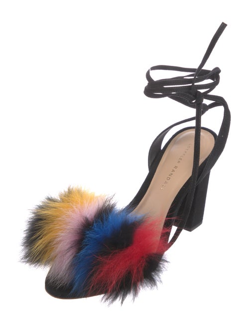 Loeffler Randall Suede Pom-Pom Embellishments Sandals