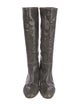 Loeffler Randall Leather Animal Print Boots