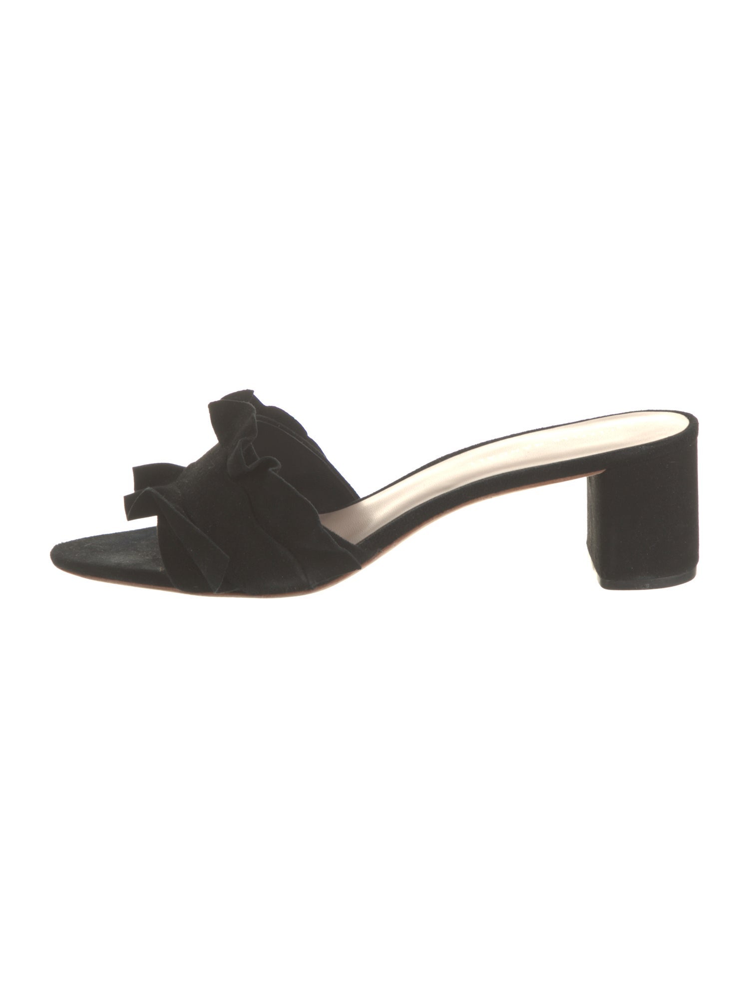 Loeffler Randall Suede Ruffle Embellishment Slides