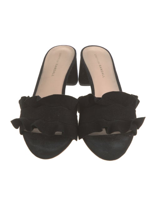 Loeffler Randall Suede Ruffle Embellishment Slides