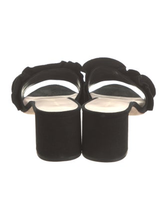 Loeffler Randall Suede Ruffle Embellishment Slides