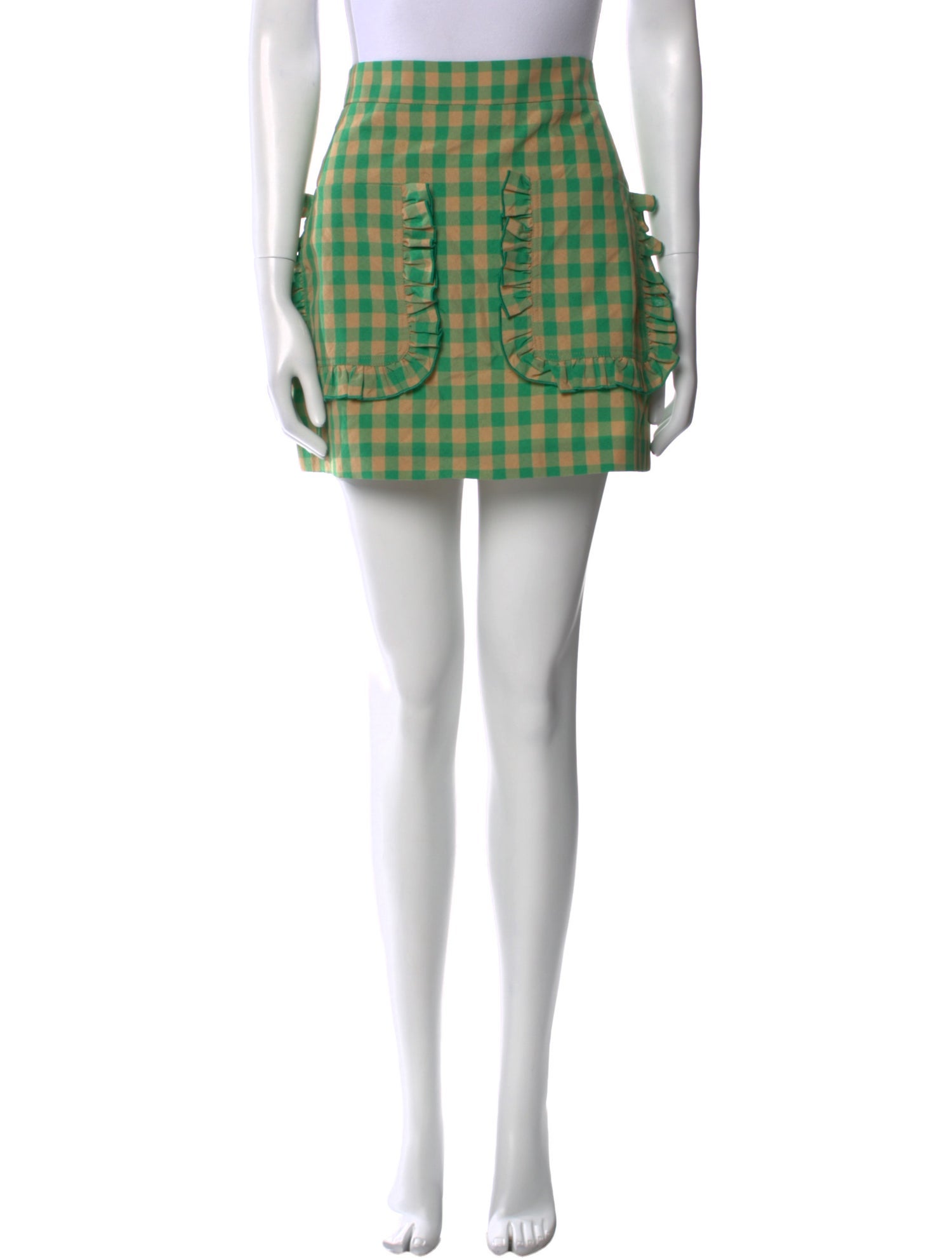 Loeffler Randall Plaid Print Mini Skirt