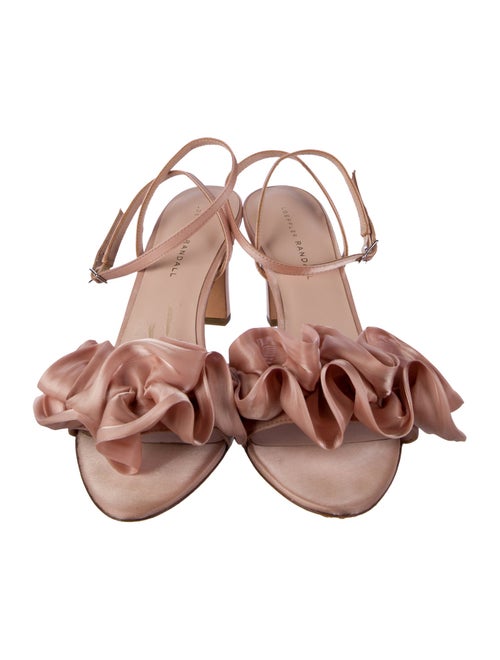 Loeffler Randall Animal Print Ruffle Embellishment Sandals