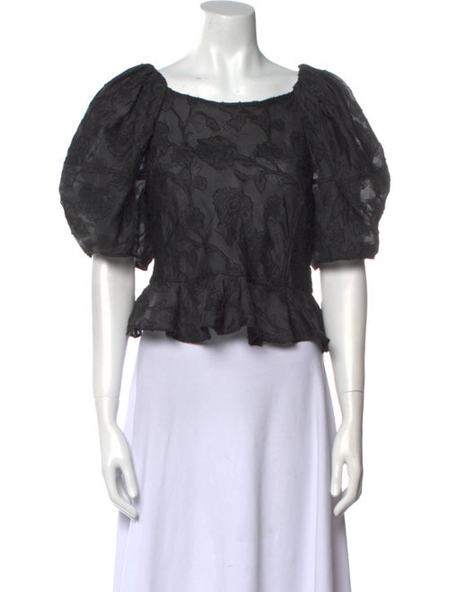 Loeffler Randall Floral Print Square Neckline Crop Top