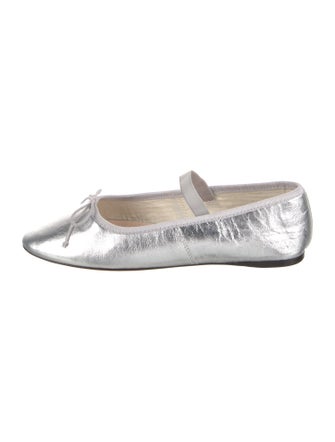 Loeffler Randall Leather Bow Accents Ballet Flats