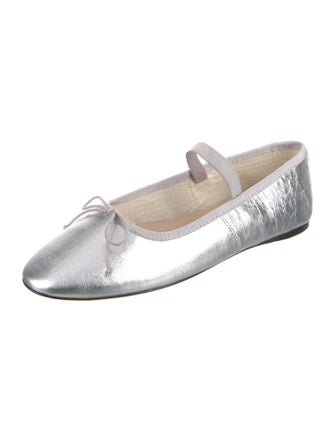 Loeffler Randall Leather Bow Accents Ballet Flats