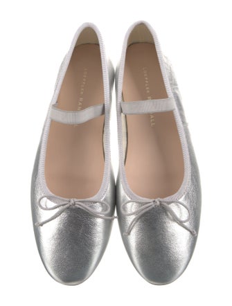 Loeffler Randall Leather Bow Accents Ballet Flats