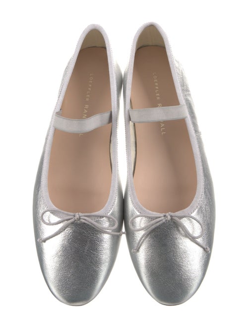 Loeffler Randall Leather Bow Accents Ballet Flats
