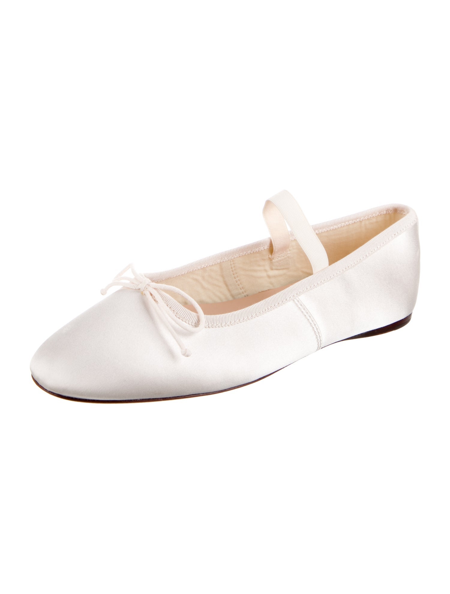 Loeffler Randall Satin Bow Accents Mary Jane Flats