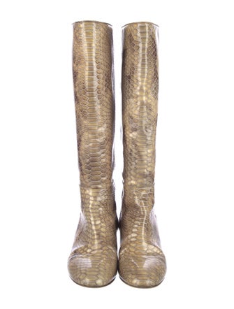 Loeffler Randall Patent Leather Animal Print Boots