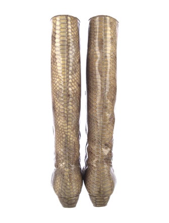 Loeffler Randall Patent Leather Animal Print Boots