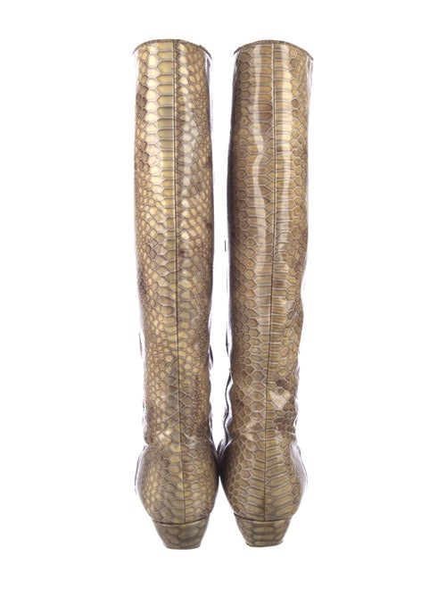 Loeffler Randall Patent Leather Animal Print Boots