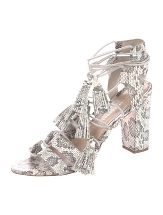 Loeffler Randall Snakeskin Animal Print Gladiator Sandals