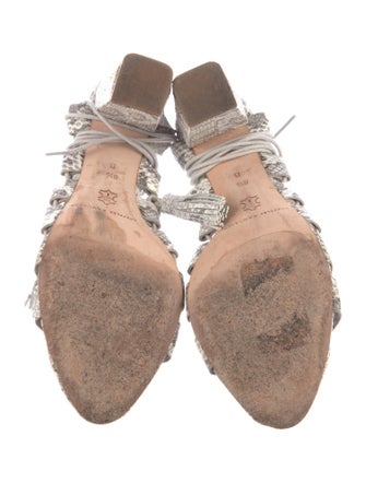 Loeffler Randall Snakeskin Animal Print Gladiator Sandals