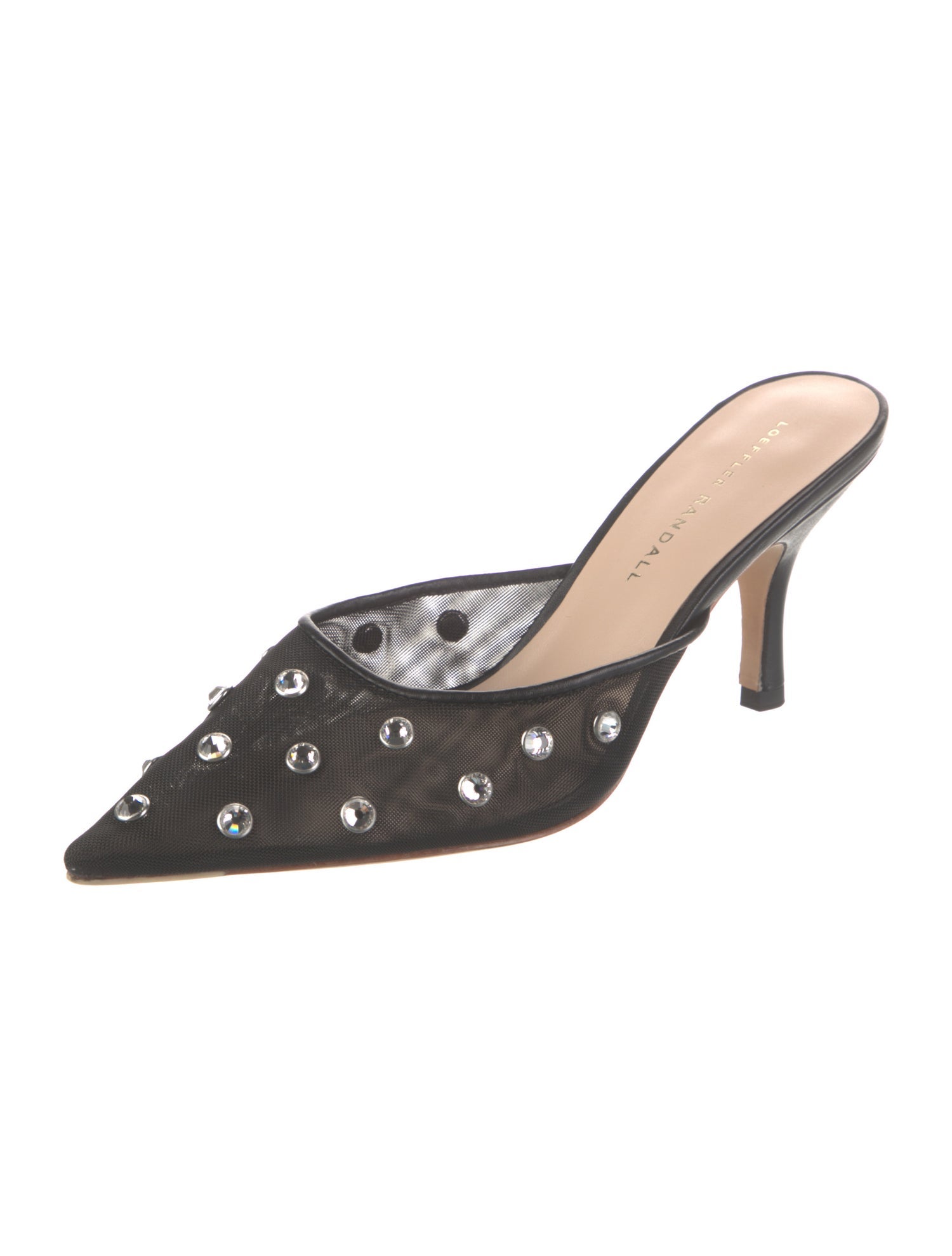 Loeffler Randall Mesh Crystal Embellishments Mules