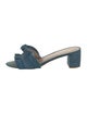 Loeffler Randall Denim Ruffle Embellishment Slides