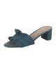 Loeffler Randall Denim Ruffle Embellishment Slides