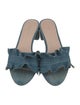 Loeffler Randall Denim Ruffle Embellishment Slides