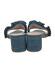 Loeffler Randall Denim Ruffle Embellishment Slides