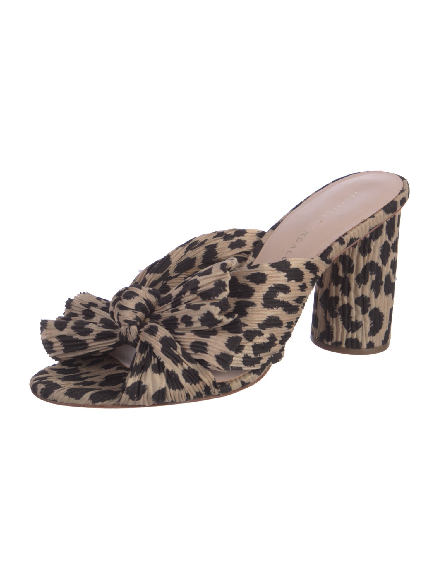 Loeffler Randall Animal Print Bow Accents Mules