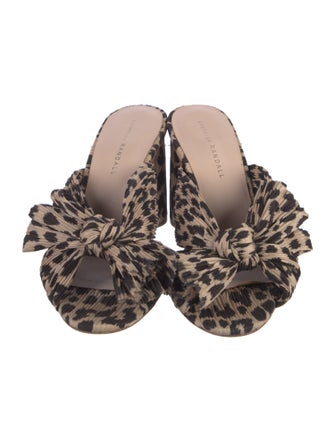 Loeffler Randall Animal Print Bow Accents Mules