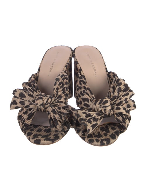 Loeffler Randall Animal Print Bow Accents Mules
