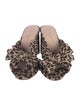 Loeffler Randall Animal Print Bow Accents Mules